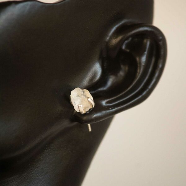 Raw Moonstone Sterling Silver Earrings - Image 4
