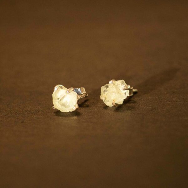 Raw Moonstone Sterling Silver Earrings