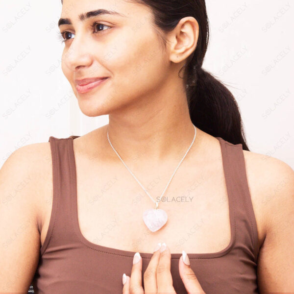 Rose Quartz Heart Pendant for Self-Love - Image 4