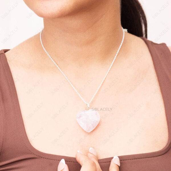 Rose Quartz Heart Pendant for Self-Love - Image 2