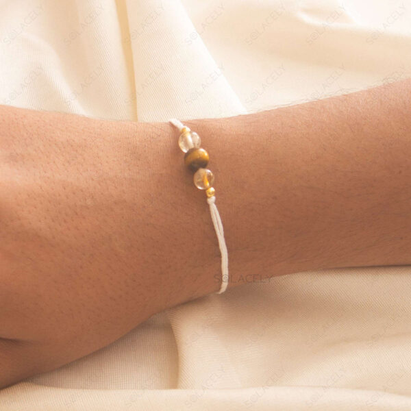 Tiger’s Eye and Citrine Beads Rakhi - Image 2