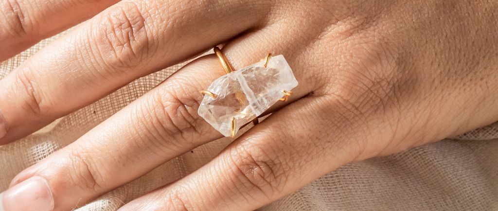 clear quartz ring