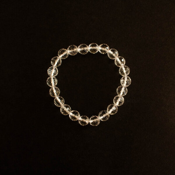 Clear Quartz Faceted Bracelet - 8mm Beads - Image 2