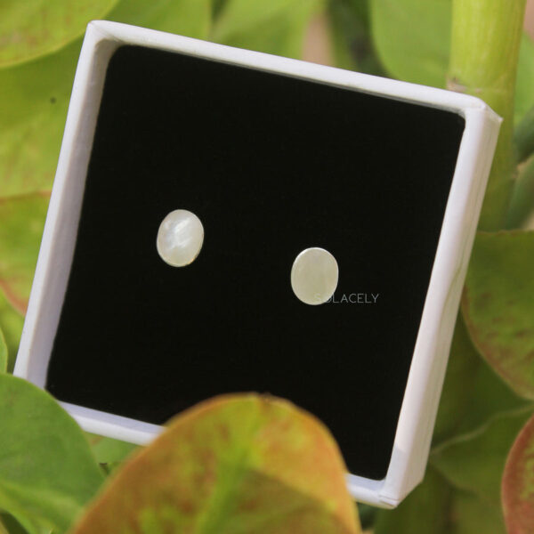 Shell Sterling Silver Stud Earrings - Image 2