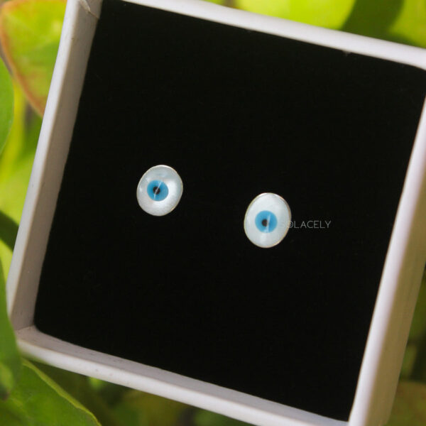 Evil Eye Sterling Silver Stud Earrings - Image 8