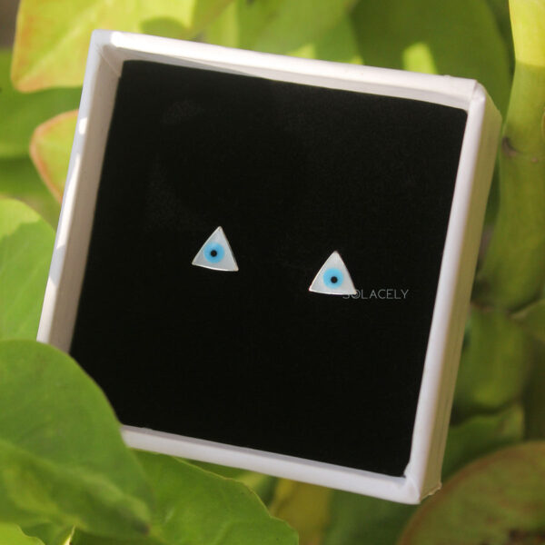 Evil Eye Sterling Silver Stud Earrings - Image 9