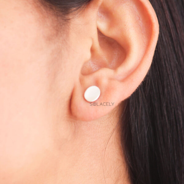 Shell Sterling Silver Stud Earrings - Image 5
