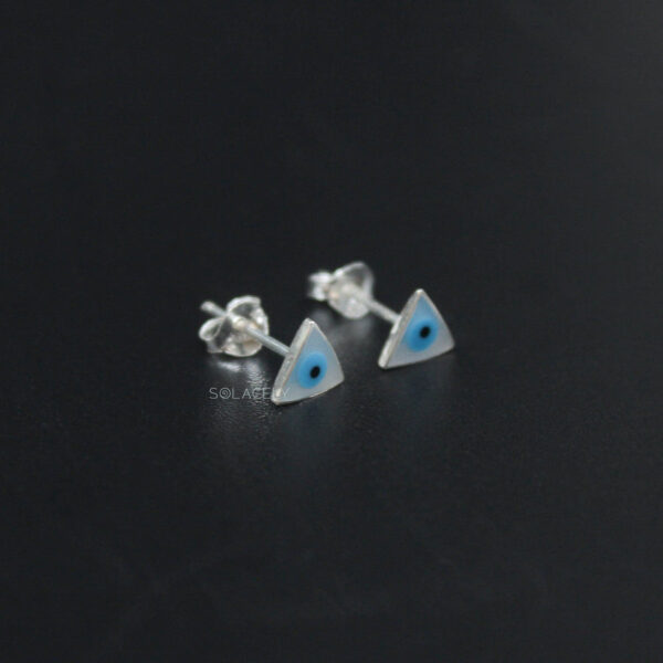 Evil Eye Sterling Silver Stud Earrings - Image 7