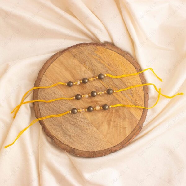 Citrine and Pyrite Crystal Rakhi for Success - Image 2