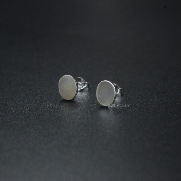 Shell Sterling Silver Stud Earrings - Image 3