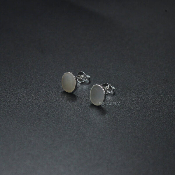 Shell Sterling Silver Stud Earrings - Image 4
