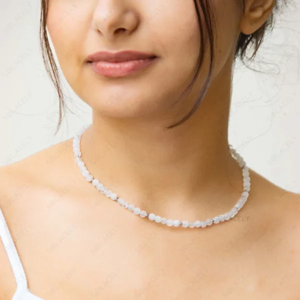 White Quartz Beaded Necklace - Image 2