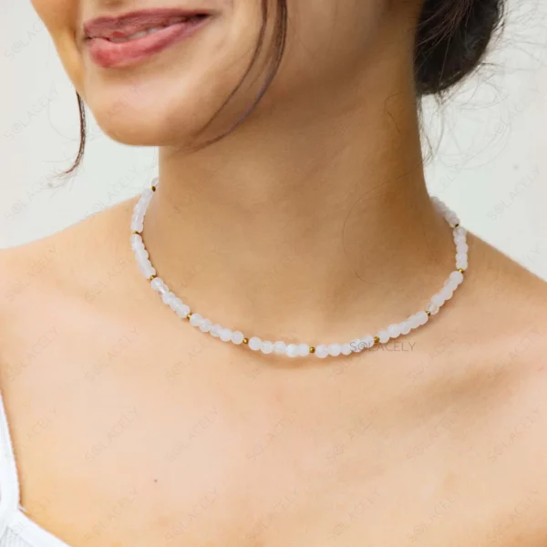 White Quartz Beaded Necklace - Image 4