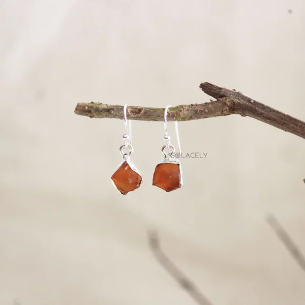 Raw Crystal Sterling Silver Drop Earrings - Image 5