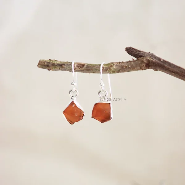 Raw Crystal Sterling Silver Drop Earrings - Image 3