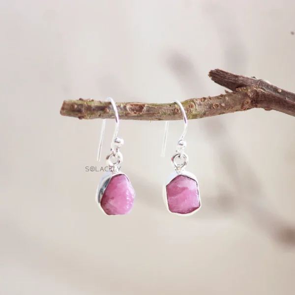 Raw Crystal Sterling Silver Drop Earrings - Image 10