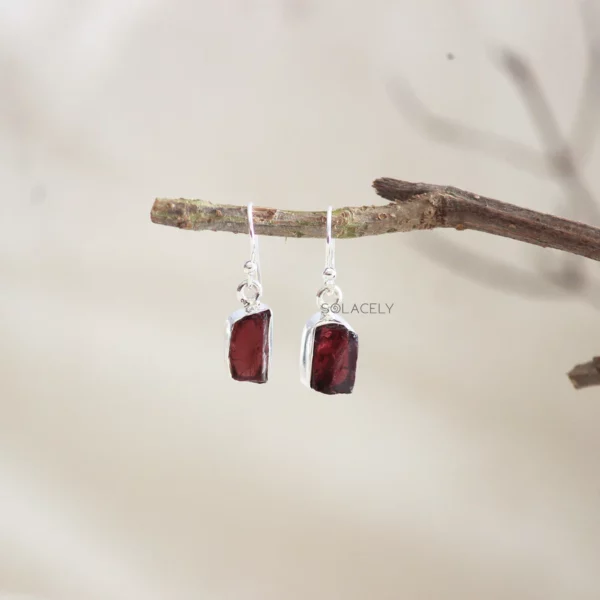 Raw Crystal Sterling Silver Drop Earrings - Image 7
