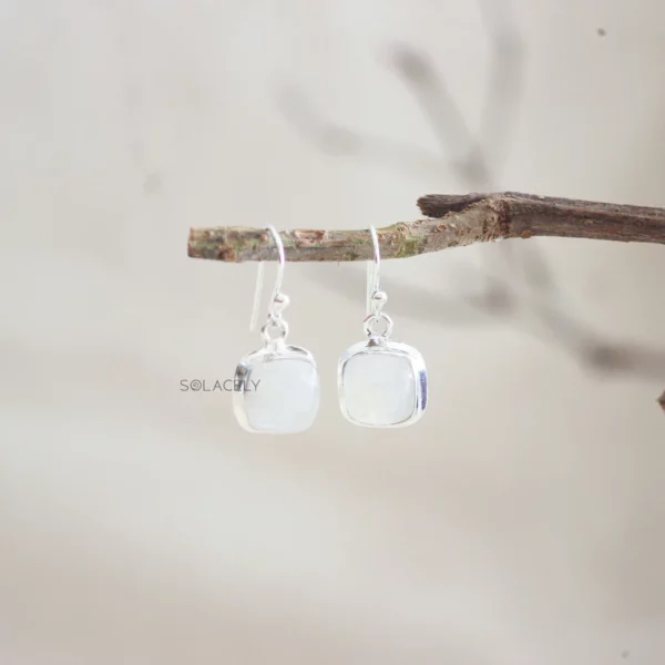 Moonstone Sterling Silver Crystal Earrings - Image 6