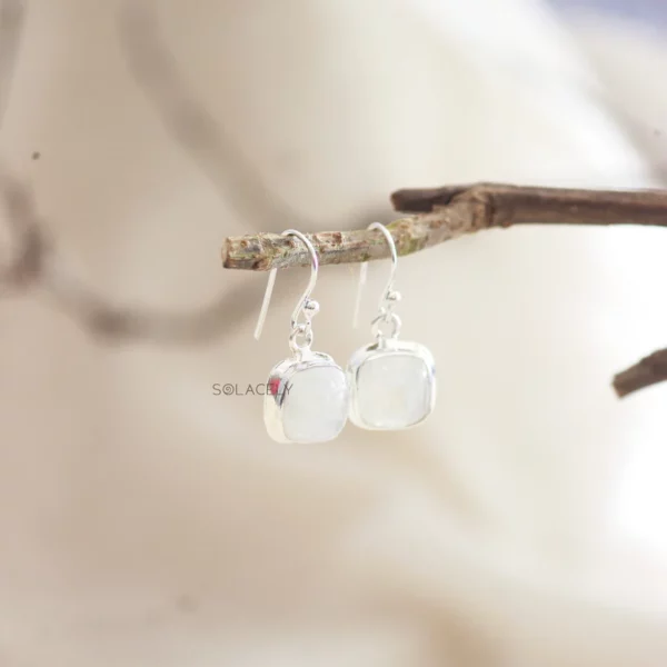 Moonstone Sterling Silver Crystal Earrings - Image 4