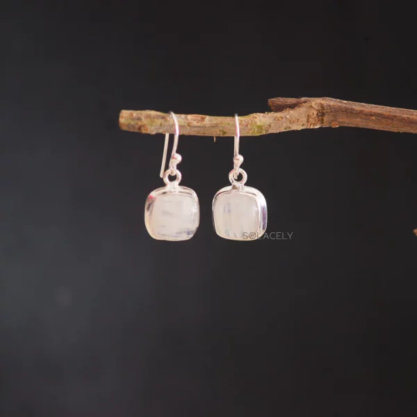 Moonstone Sterling Silver Crystal Earrings - Image 2
