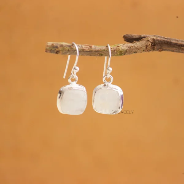Moonstone Sterling Silver Crystal Earrings - Image 3