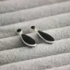 Faceted Pear Shape Sterling Silver Crystal Earrings - Image 5