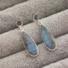 Faceted Pear Shape Sterling Silver Crystal Earrings - Image 3