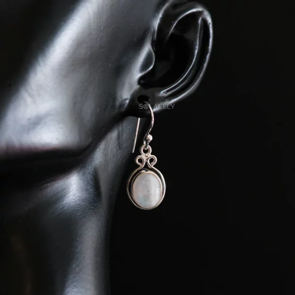 Moonstone Sterling Silver Crystal Earrings - Image 9