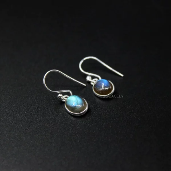 Dainty Oval Shape Sterling Silver Crystal Earrings - Image 6