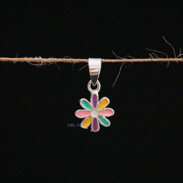 Kid's Sterling Silver Flower Charm Pendant