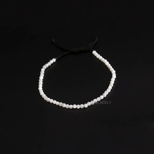 Mother of Pearl Anklet with 4mm Beads - Image 2