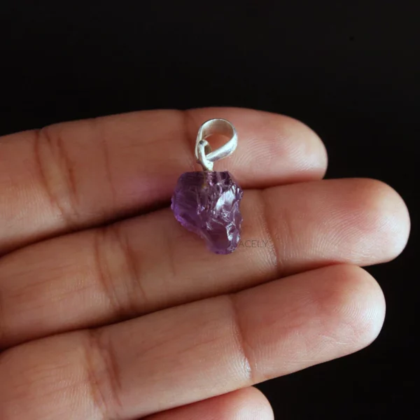 Sterling Silver Raw Crystal Pendant