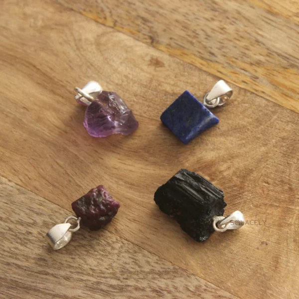 Sterling Silver Raw Crystal Pendant - Image 5