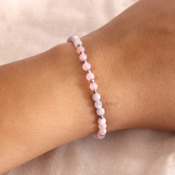 Angelite, Rose Quartz & Moonstone Bracelet - Image 2