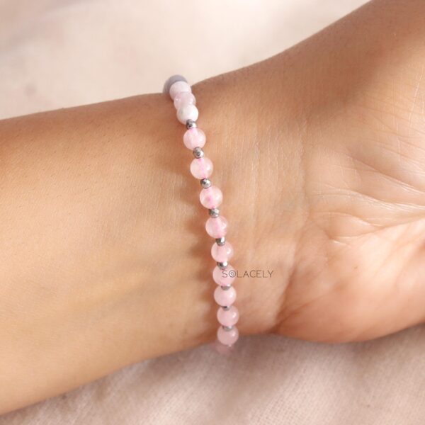 Angelite, Rose Quartz & Moonstone Bracelet - Image 5