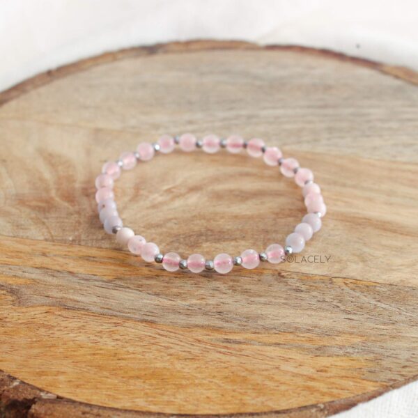 Angelite, Rose Quartz & Moonstone Bracelet - Image 3